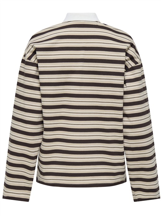 ONLAminah Life Stripet Polo - Nomad/Black Coffee